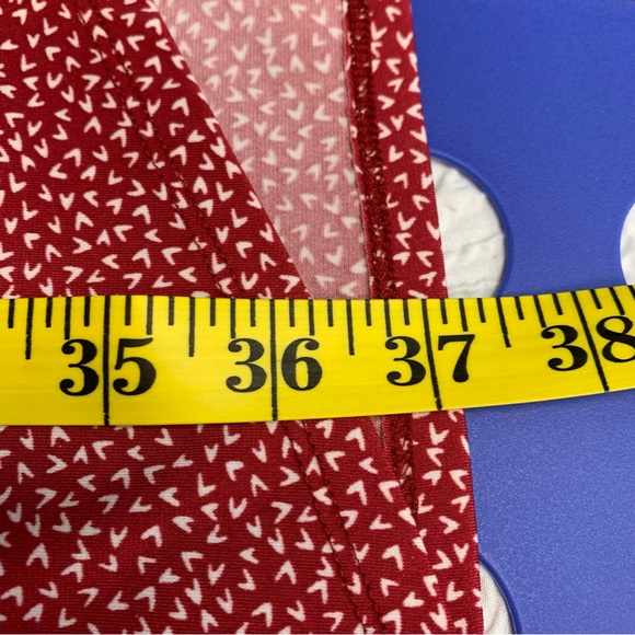 LOFT Red and White Short Sleeve Midi Faux Wrap Dress Women's Small #974 - Picture 9 of 9